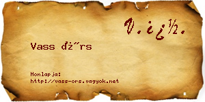Vass Örs névjegykártya