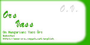 ors vass business card